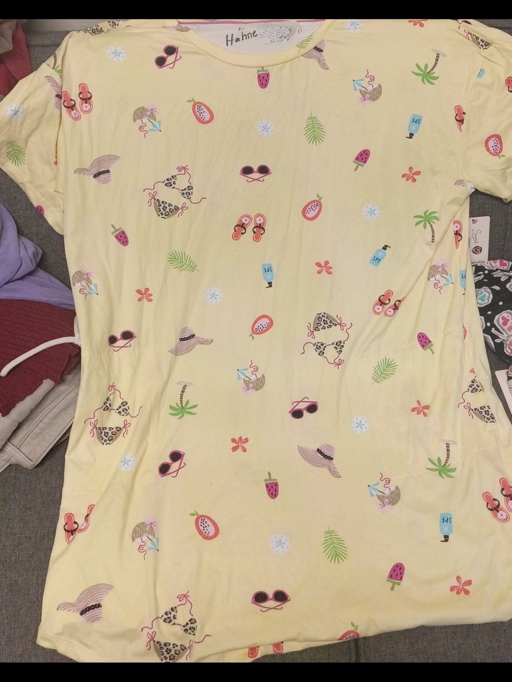 Secret Treasures Yellow Tropical Print Pajama Nightgown . Bundle
